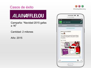 Casos de éxito
Campaña: “Navidad 2015 gafas
a 1€”
Cantidad: 2 milones
Año: 2015
 