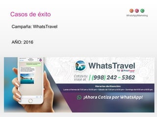 Casos de éxito
Campaña: WhatsTravel
AÑO: 2016
 
