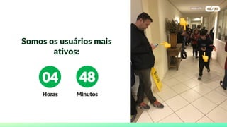 Somos os usuários mais
ativos:
Horas Minutos
04 48
 