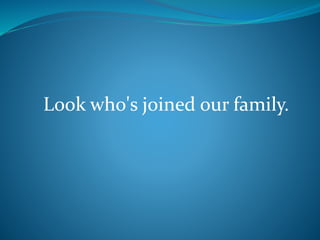 Look who's joined our family.
 