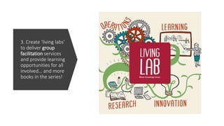 3. Create ‘living labs’
to deliver group
facilitation services
and provide learning
opportunities for all
involved… and more
books in the series!
 