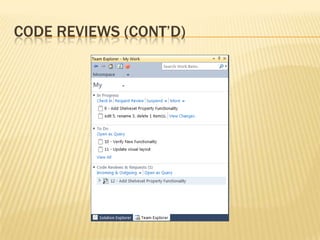 Code Reviews (cont’d)