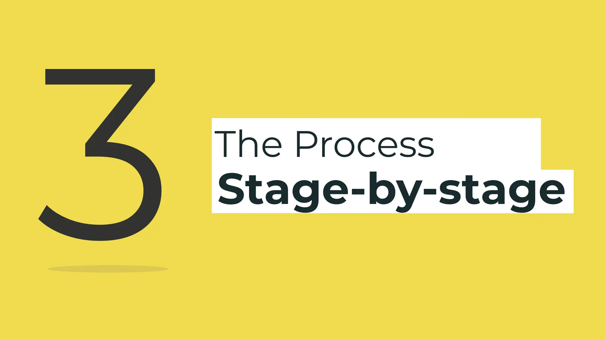 The Process
3 Stage-by-stage
 