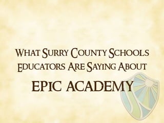 What Surry County Schools
Educators Are Saying About
epic academy
 