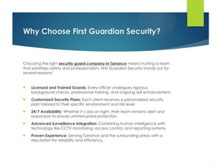 What Services Does a Security Guard Company in Torrance Offer? | PPTX
