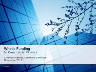 What's Funding
In Commercial Finance...
Chinnici Financial, Commercial Finance
November, 2010

Website
 