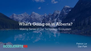 What’s Going on in Alberta?
Making Sense of Our Technology Ecosystem
Patrick Lor
Dan Park
 