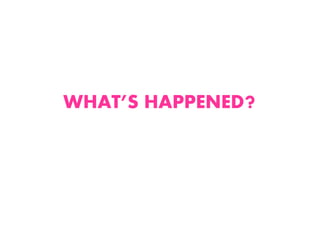 WHAT’S HAPPENED?
 
