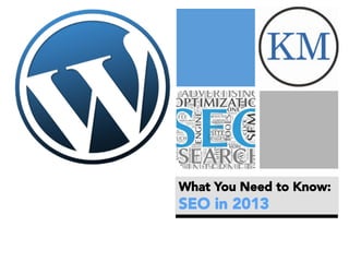 What You Need to Know:



SEO in 2013

 