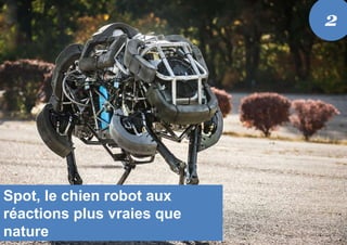 Spot, le chien robot aux
réactions plus vraies que
nature
2
 