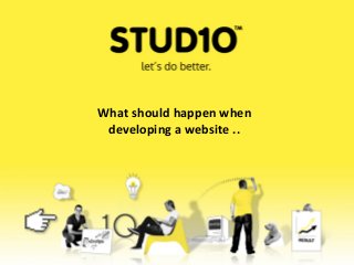What should happen when
developing a website ..
 