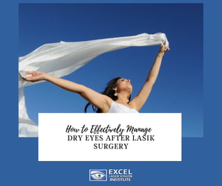 How to Effectively Manage
DRY EYES AFTER LASIK
SURGERY
 