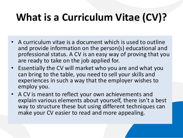 building your cv