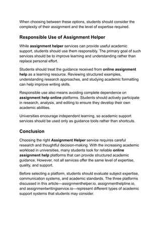 What Should Students Know Before Choosing the Top 3 Assignment Helper ...