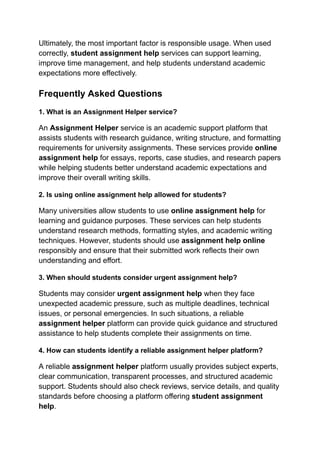 What Should Students Know Before Choosing the Top 3 Assignment Helper ...
