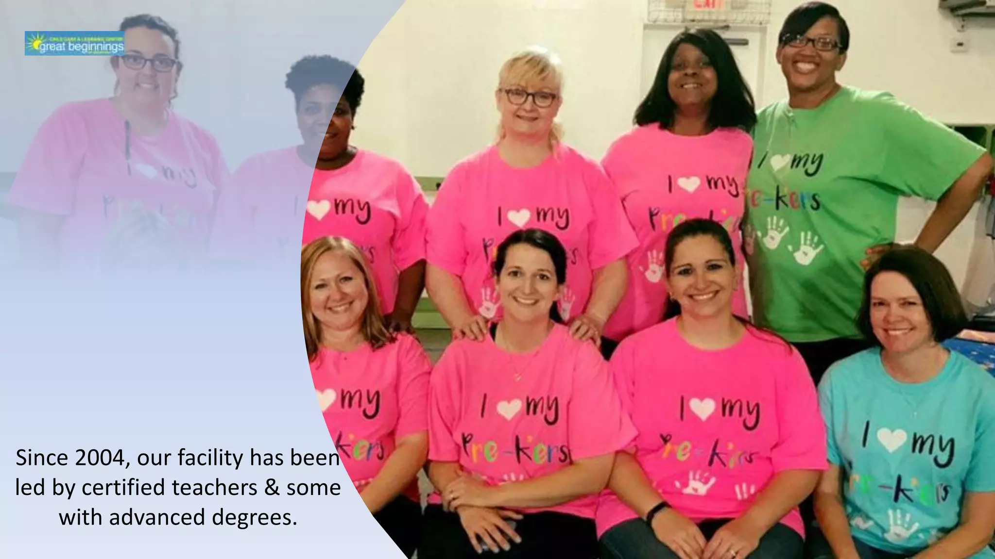 Since 2004, our facility has been
led by certified teachers & some
with advanced degrees.
 