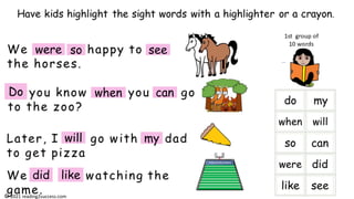 How we rock sight words! Teach Beginning Sight Words