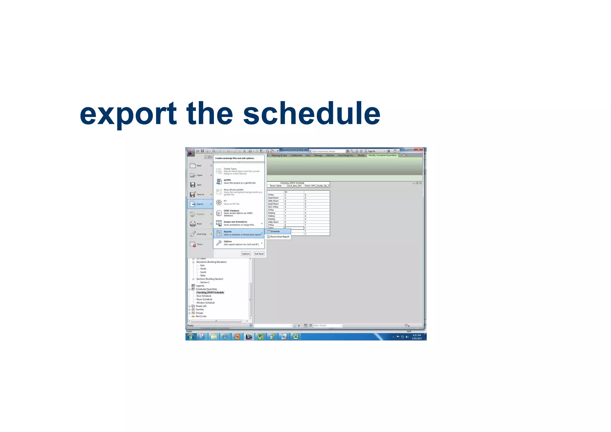 export the schedule
 