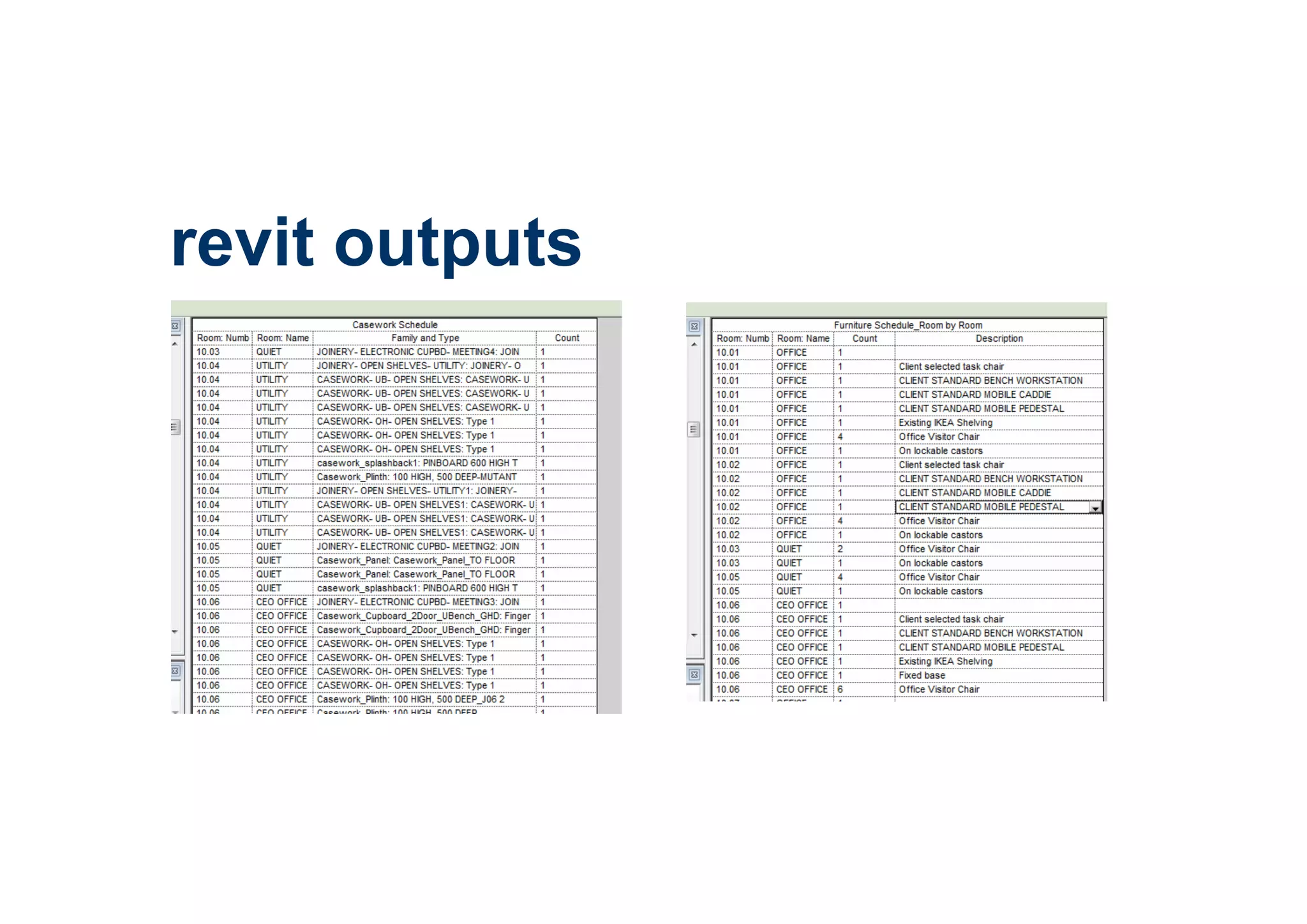 revit outputs
 