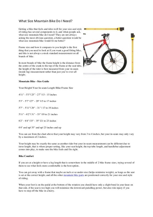 What size mountain bike do i need