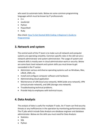 What skills are essential for a successful career in information ...