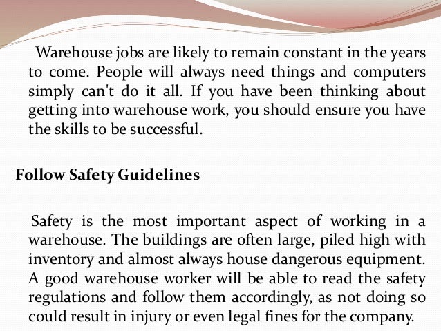 warehouse skills
