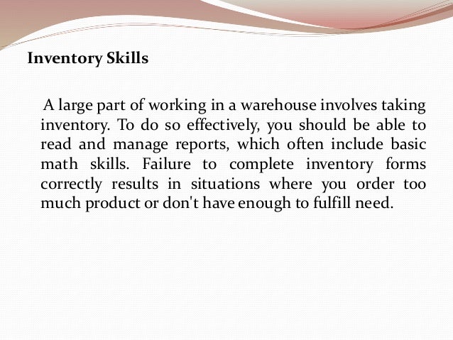 warehouse skills