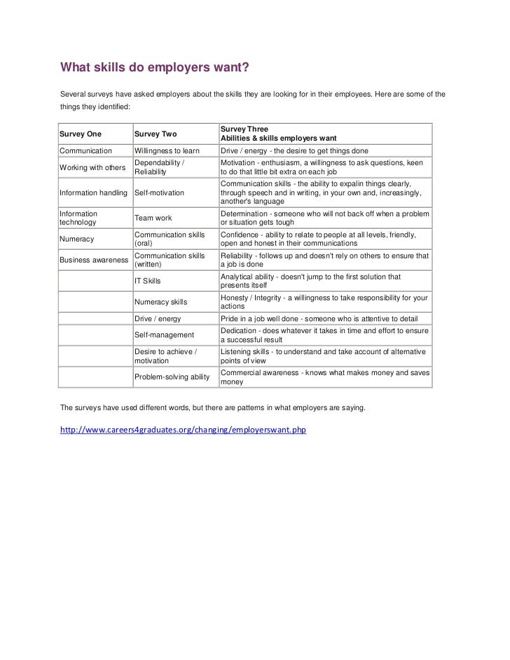 what skills do jobs look for