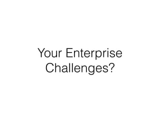 Your Enterprise
Challenges?
 