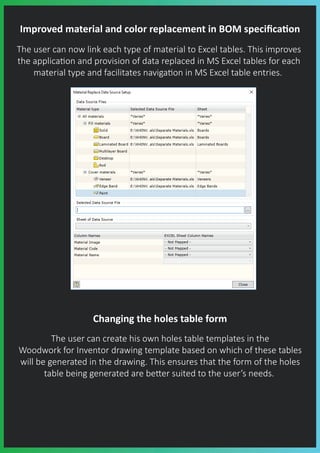 Material Table Inventor Woodwork for Inventor What's new in V8? | PDF