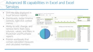 Advanced BI capabilities in Excel and Excel
Services
 