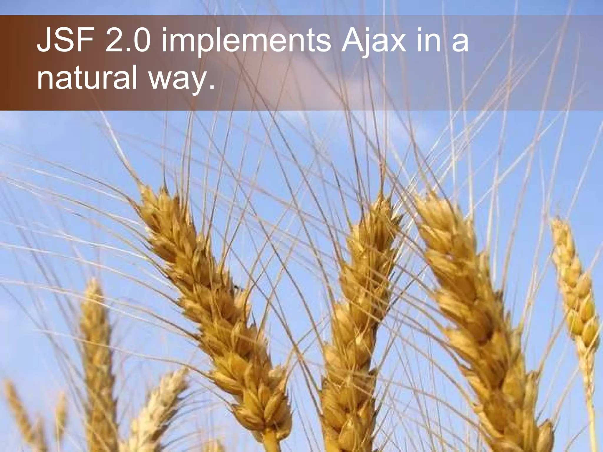 JSF 2.0 implements Ajax in a natural way. 