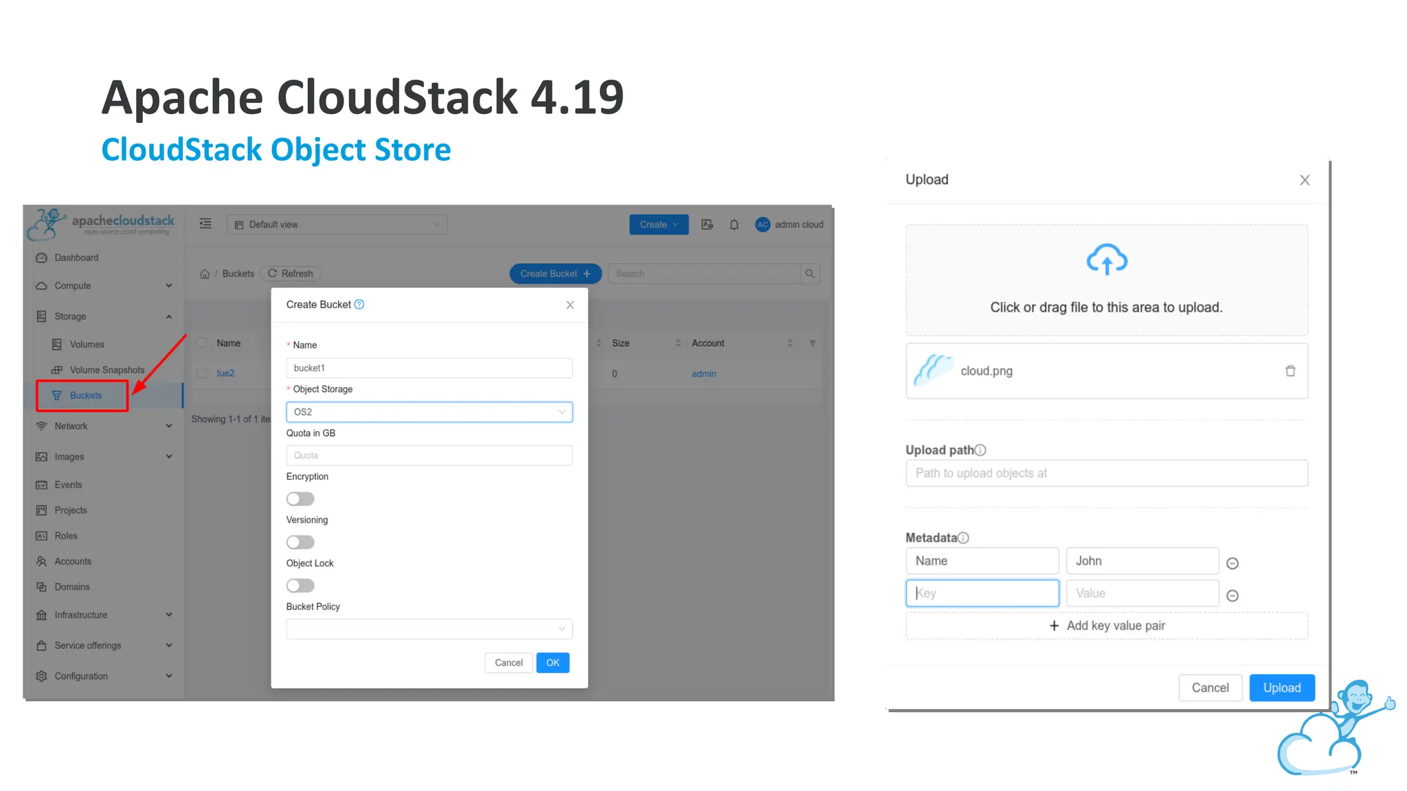 Apache CloudStack 4.19
CloudStack Object Store
 