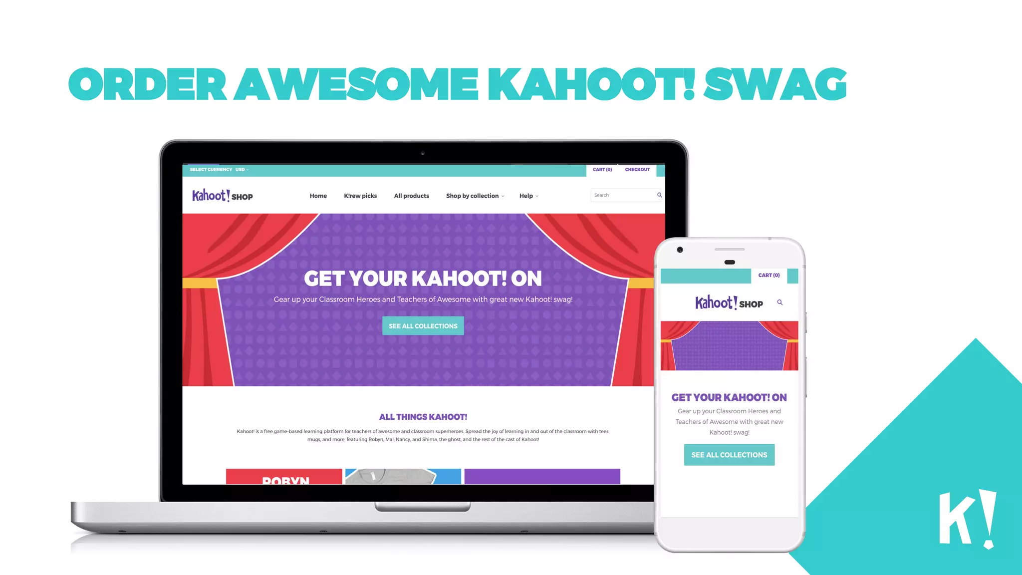 ORDER AWESOME KAHOOT! SWAG
 