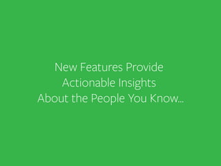 New Features Provide
Actionable Insights
About the People You Know...
 