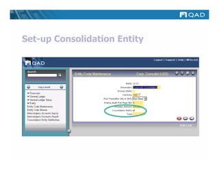 Set-up Consolidation Entity
 