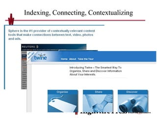Indexing, Connecting, Contextualizing 