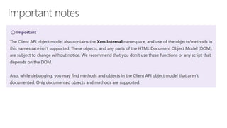 What's new for developers in Dynamics 365 v9: Client API enhancement | PPTX