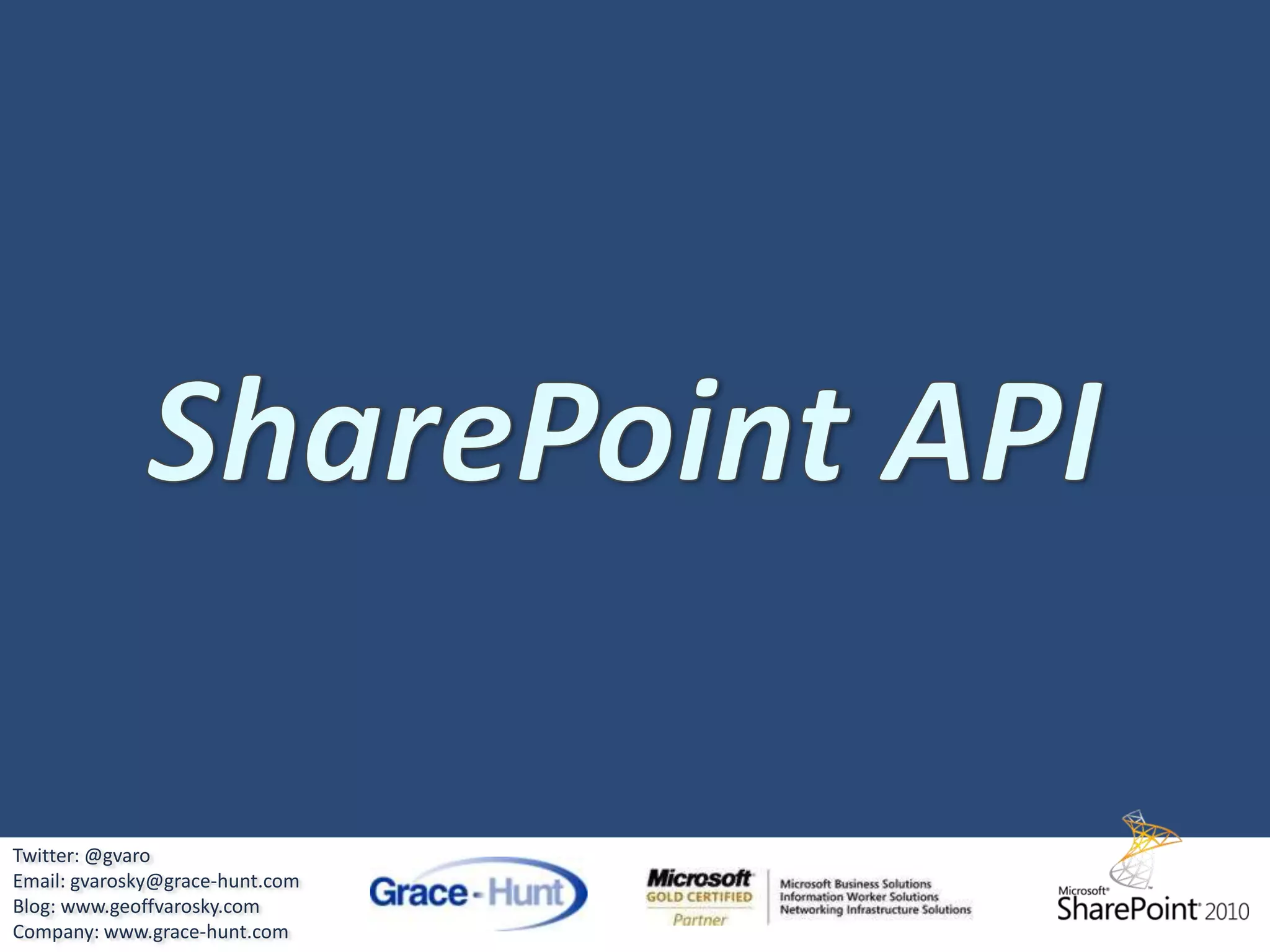 Additional API configuration