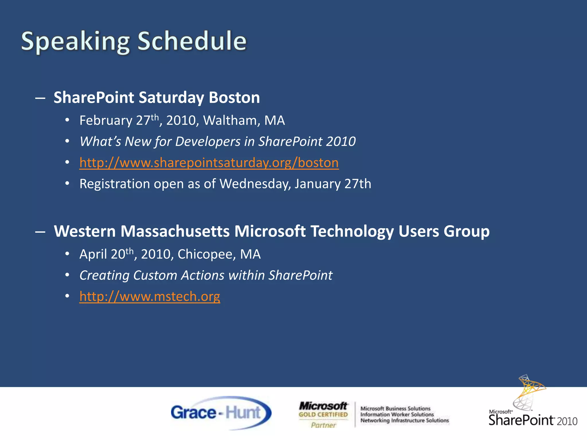 SandboxedSolutionsTwitter: @gvaroEmail: gvarosky@grace-hunt.comBlog: www.geoffvarosky.comCompany: www.grace-hunt.com