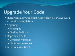 Ribbon and Dialog FrameworkReplaceable SharePoint OOB formsOpen as Web Page or as DialogClient Site Custom Actions in RibbonContext Sensitive Ribbon
