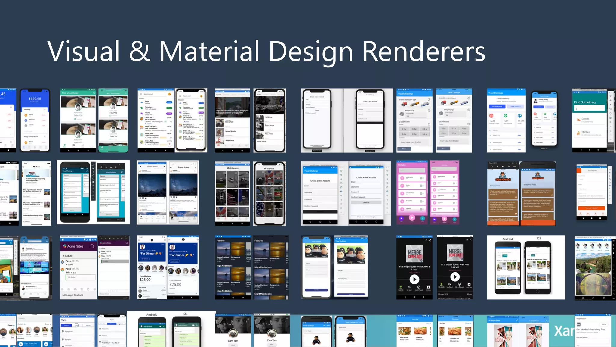 Visual & Material Design Renderers
 