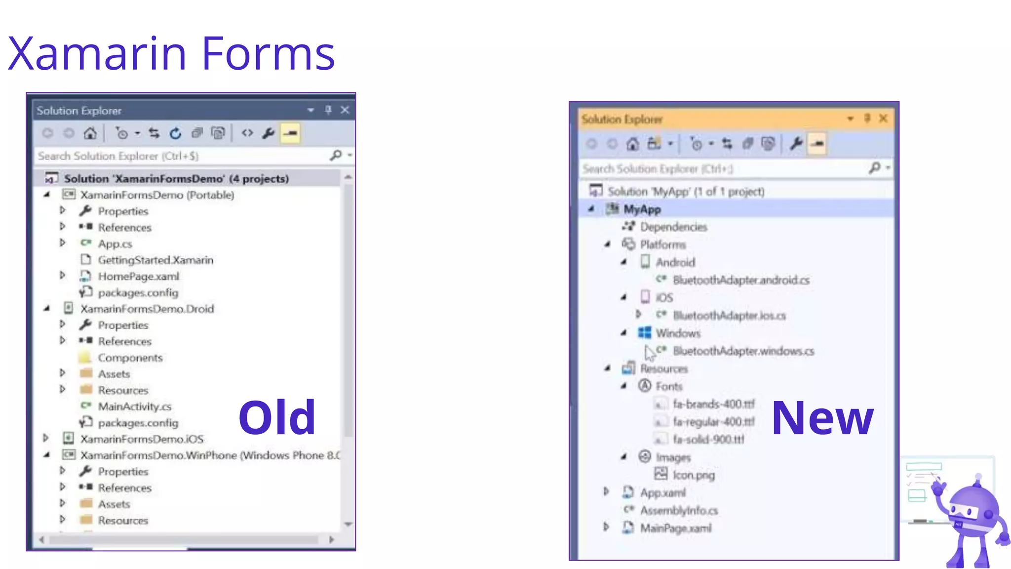 Xamarin Forms
Old New
 