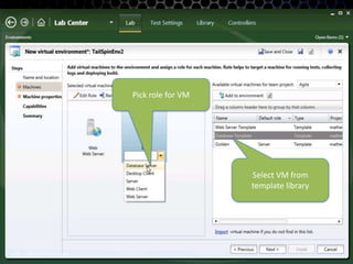 Microsoft Confidential72Create Virtual Environment from Lab Center
