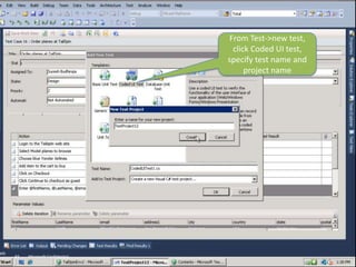Coded UI TestPuts recorded actions into codeDissects action against executing codeCan be associated against test caseMicrosoft Confidential81