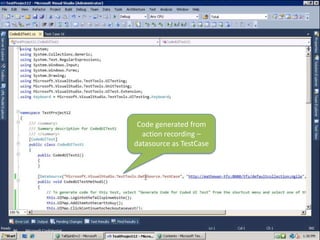 Microsoft Confidential84Use existing action recording to generate code