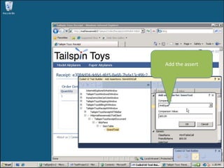 Microsoft Confidential90Properties of selected control and its UIMap is shown