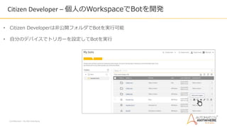 Citizen Developer C ˤWorkspaceBot_k
Confidential C Do Not Distribute
? Citizen DeveloperϷǹ_եBotgп
? Է֤ΥǥХǥȥꥬ`OBotg
 