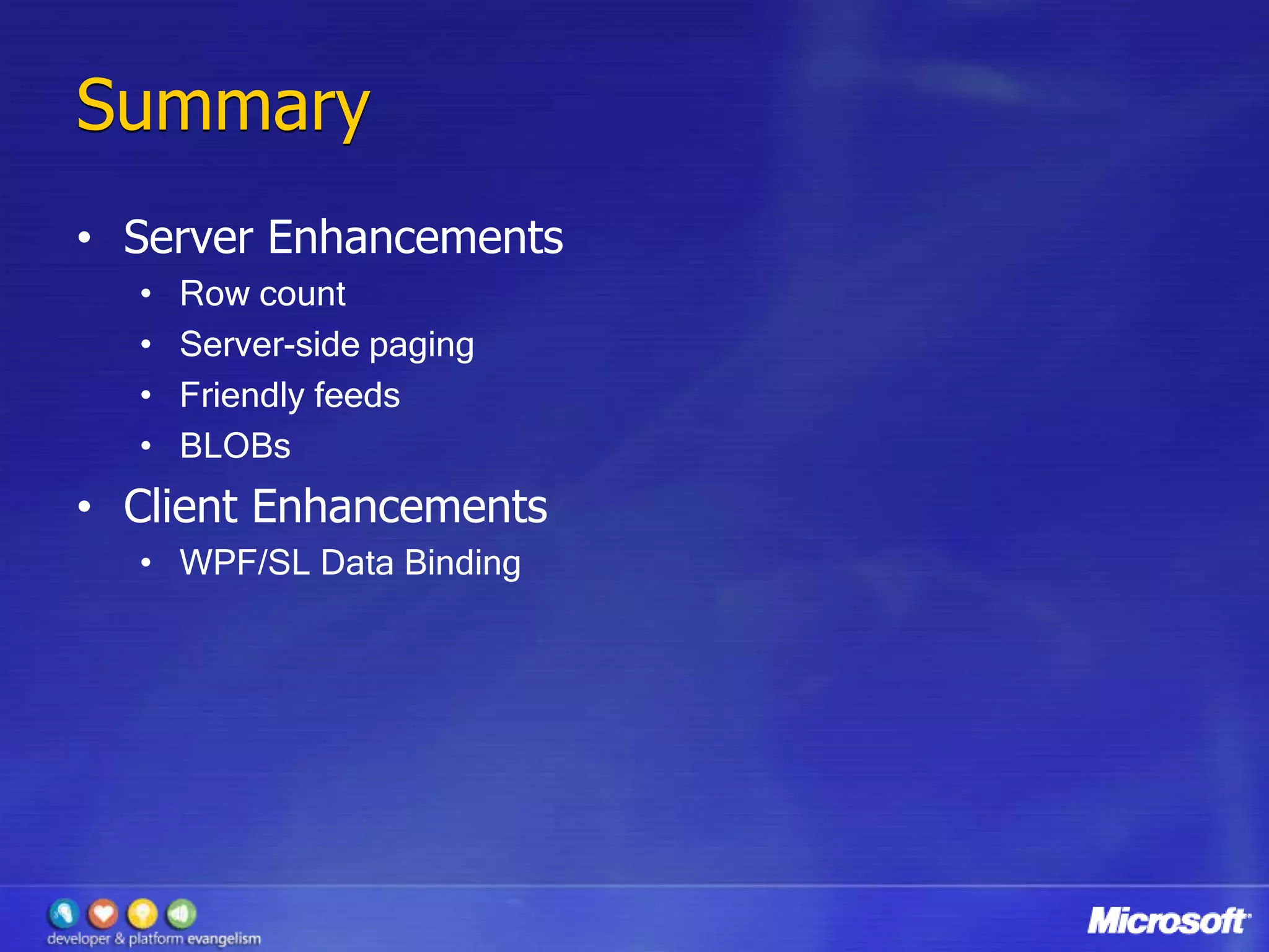 Whats New In Adonet Data Services 1.5