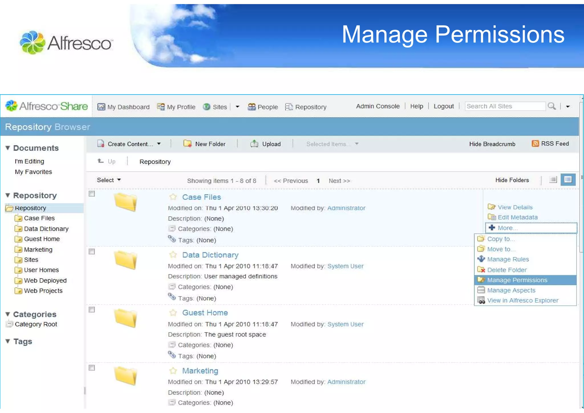 Manage Permissions
 